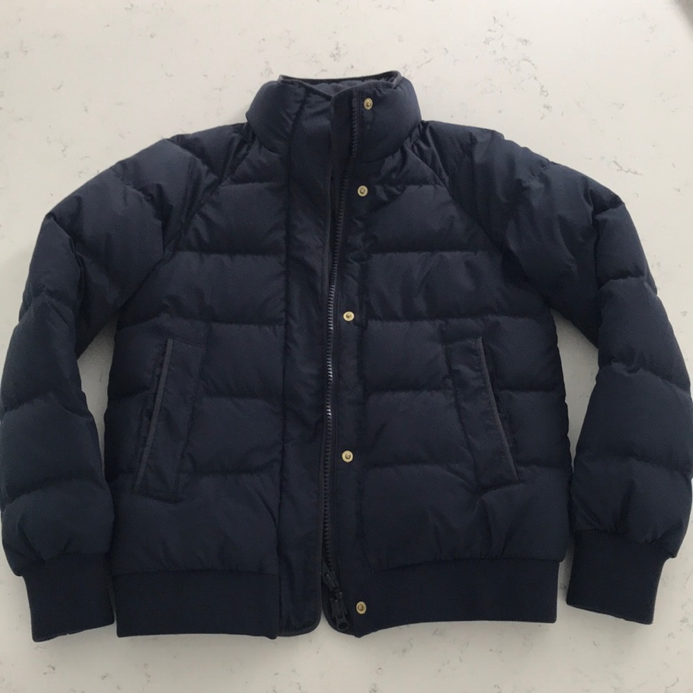 Navy Blue J Crew Puffer Bomber Coat XXS